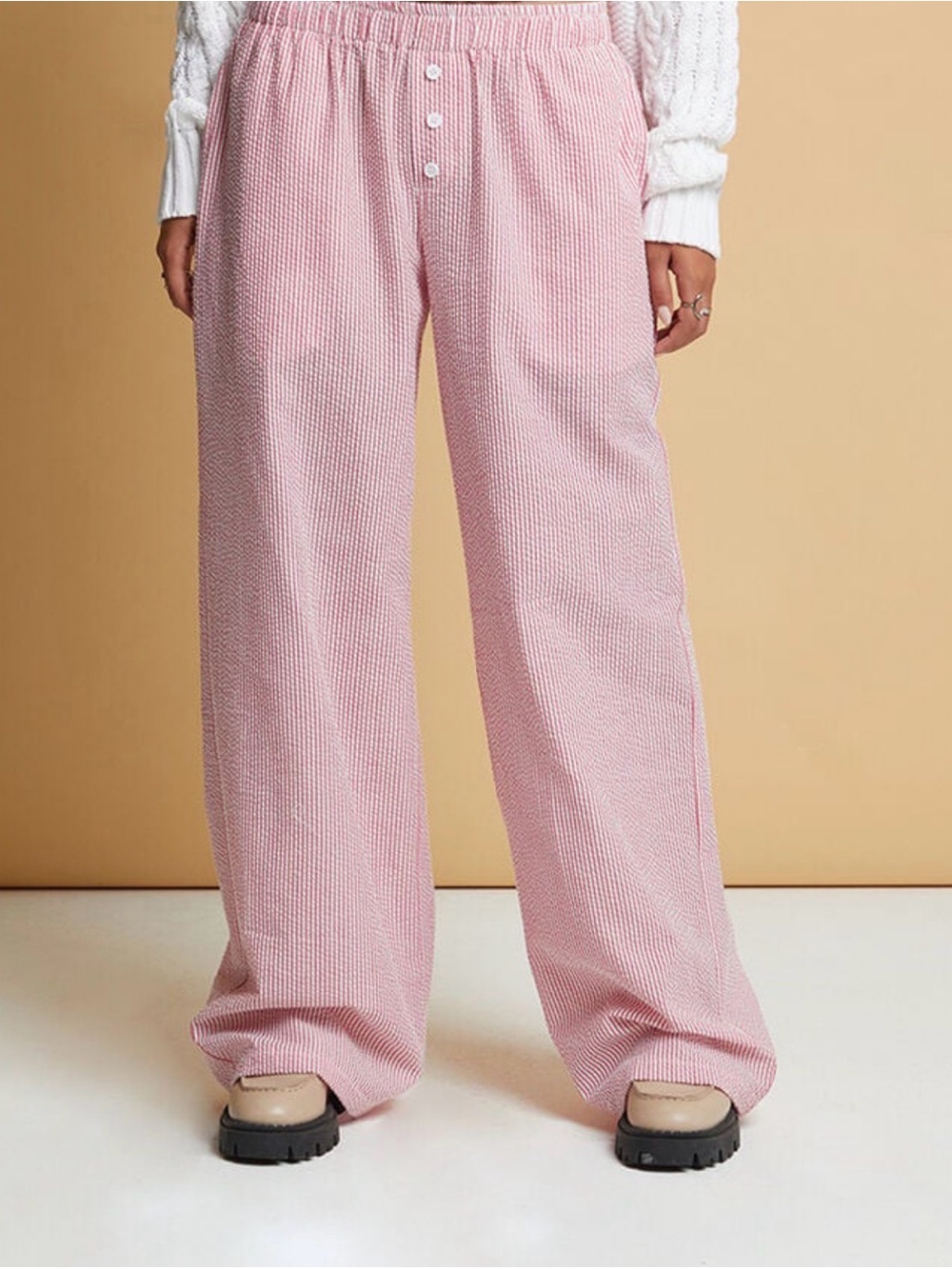 Beverly and Bev red/white striped Pajama Pants
